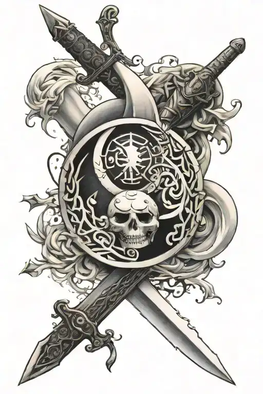 Sword Cuts Through Ying Yang Symbol