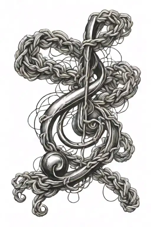 Darkness Music Note In A Sea Of Rope Tied
