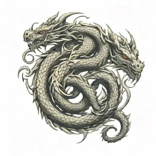 Dragon With Targaryan Symbol Intertwined