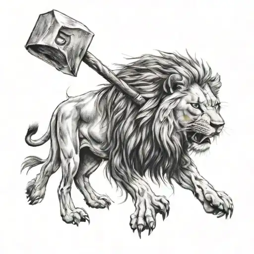 Lion With Axe Rita In The Mouth Of The 7