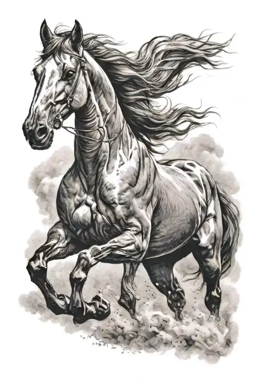 Galloping Horse Facing The Camera