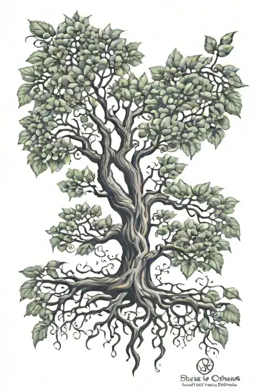 Tree Of Life With Heart Shaped Leaves