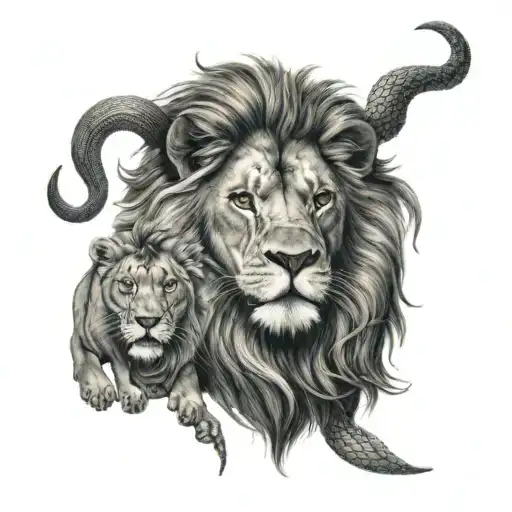 Lion And Scales