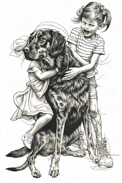 Dog & Daughter Playing