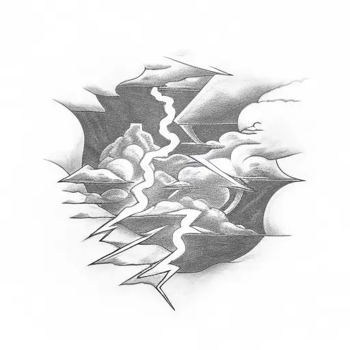 Clouds With Lightning And Norse Symbols