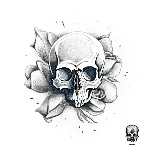 Skull And Roses On Hand