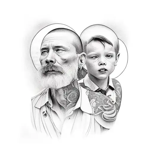 Father And Son With The Fullmoon