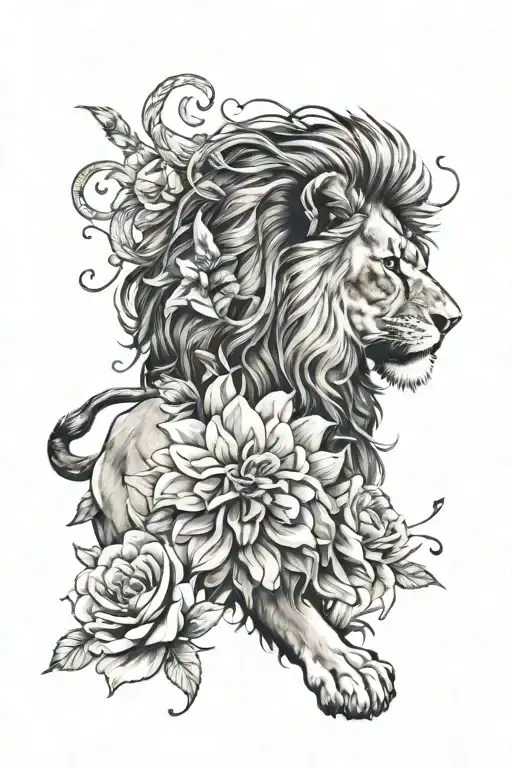Had Leo Lion Roaring With Flowers The Other Half Leo Zodiac Sign Stars