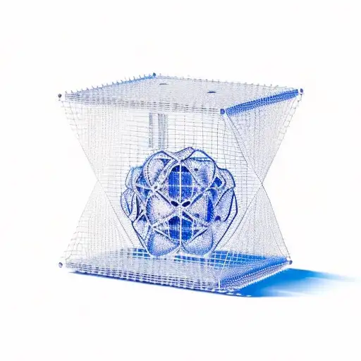 A Cube-shaped Cage With Cloud Bars Instead Of Metal Bars