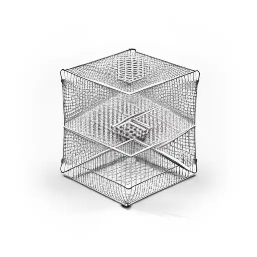 A Cube-shaped Cage With Bars That Look Like They Are Made Of Cloud