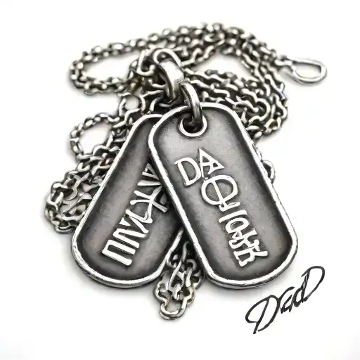 Dad Written On Army Dog Tags