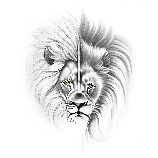 Lion Dad And Daughter