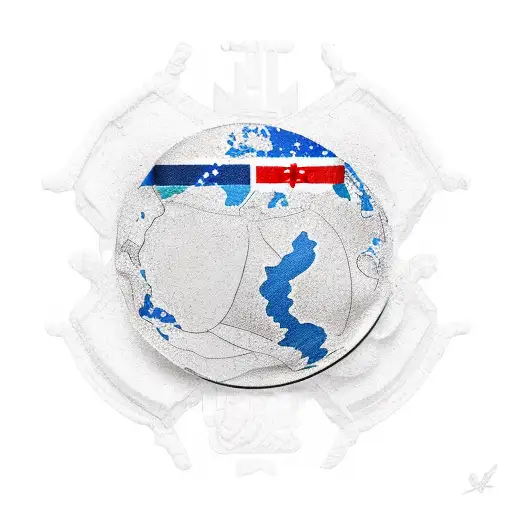 Geographical Shape Of Greece With The National Flag In It