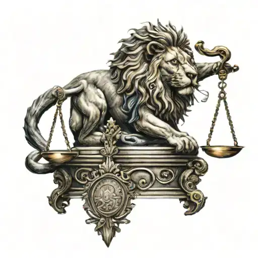 Lion Head Scales Of Justice