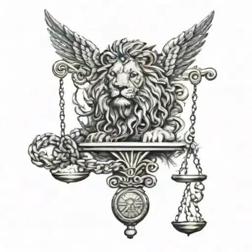 Lion Head Scales Of Justice