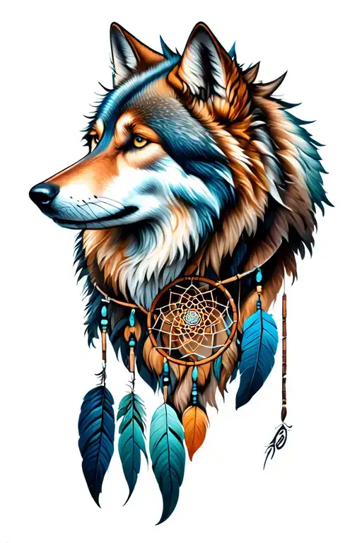 Wolf Dreamcatcher Intertwined