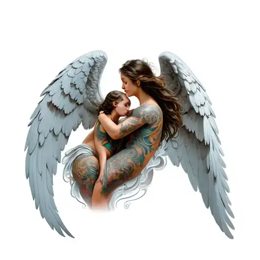 Angel Girl Protects The Guy In