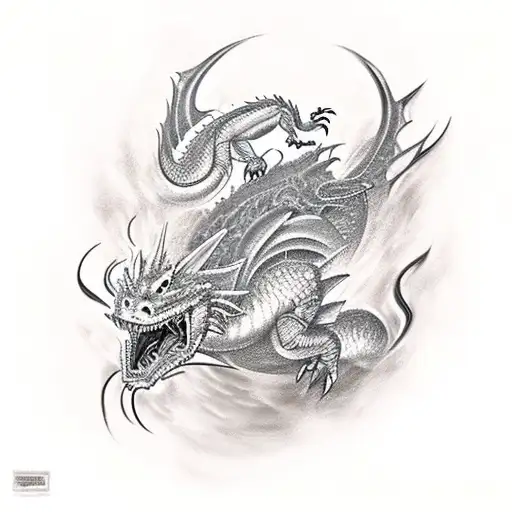 Artist's Rendition Of A Dragon Robot Emerging From A Cracked Wall