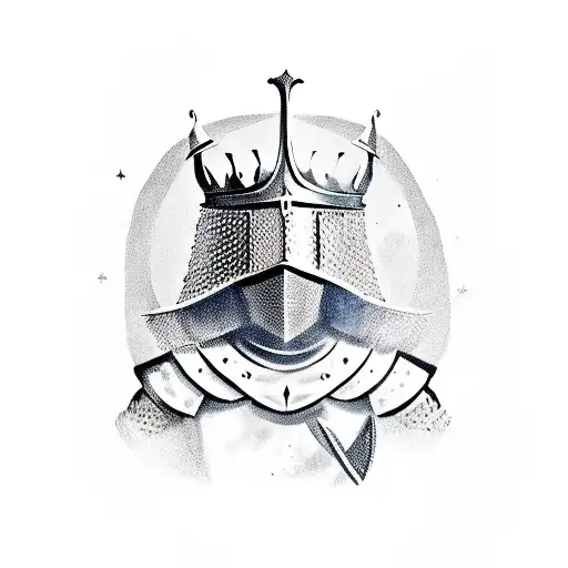 A Knight Looking At The Sky With A Bloody Sword