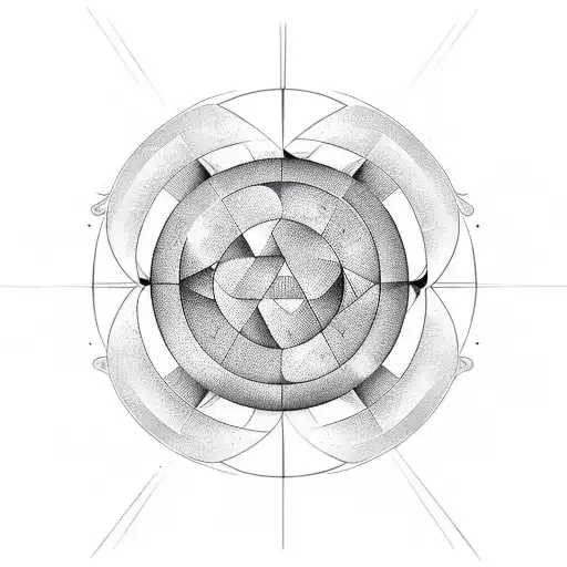 A Minimalist Tattoo Of A Planet With Geometric Patterns Representing The Different Genres Of Music