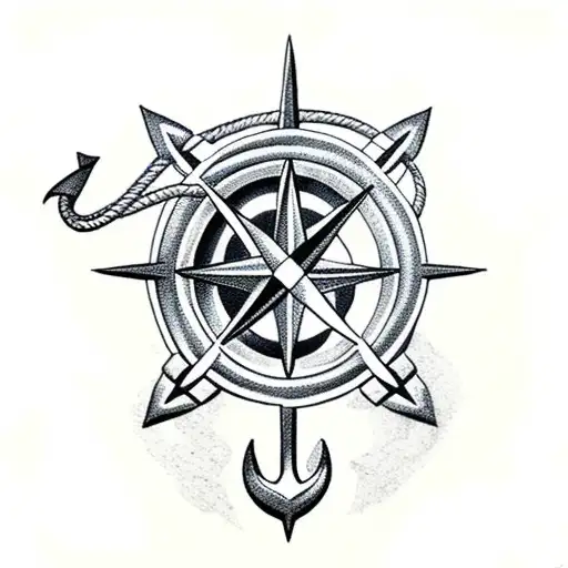 Anchor With Compass For Forearm