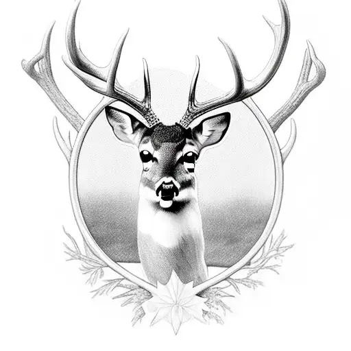 White Tail Deer With Humming Bird Perched On Antler