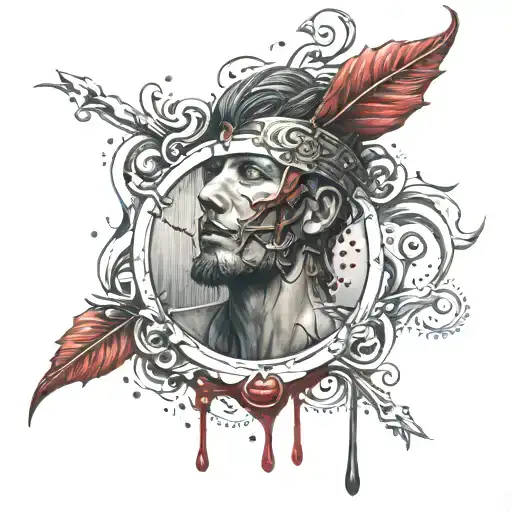 Roman Red Blood And Rain With A