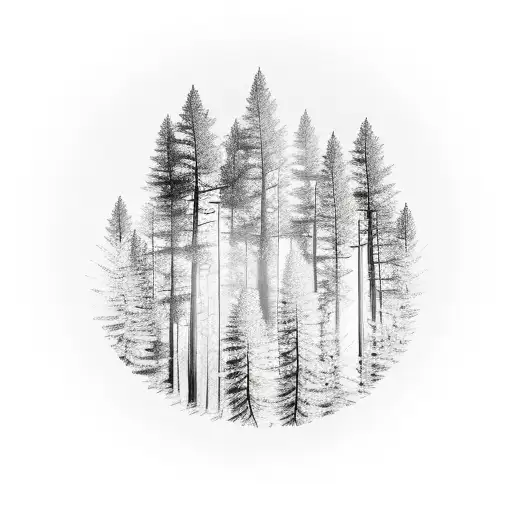 Forest With Huge Pines