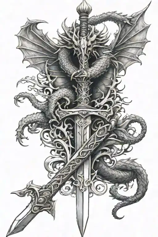 Sword With Dragon Motif