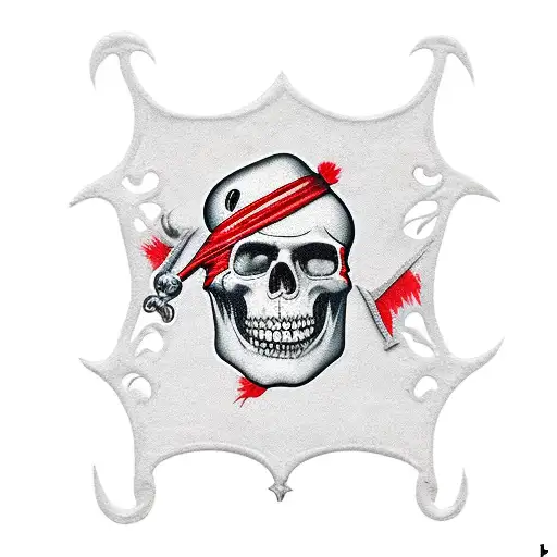 Jolly Rodger Pirate Flag That Is Red Instead Of Black