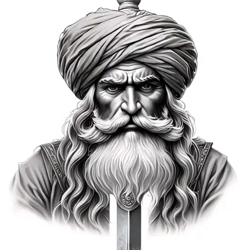 Baba Deep Singh With Sword