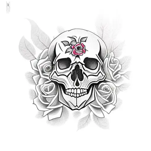 Skull With Flowers