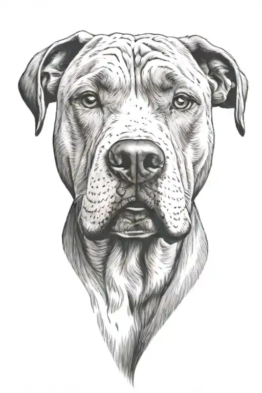 Pitbull Head And Background