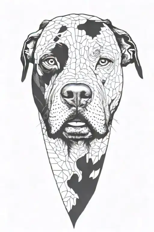 Pitbull Head And Background