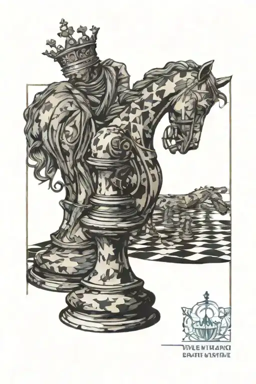 Silhouette Of Chess Queen With The Starry Night Of Van Gogh Inside