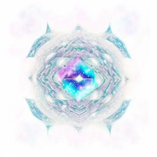 A Geometric Galaxy With Sparkling Stars And Pastel Clouds