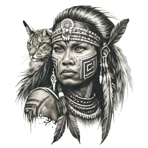 Beautiful Native Warrior Woman