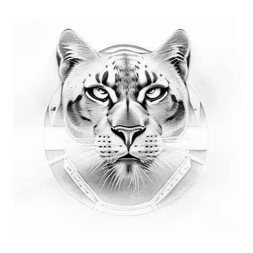 Two Black Panthers Showing Full Body Around The Moon