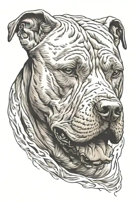 Light Pitbull Head With Simple Background