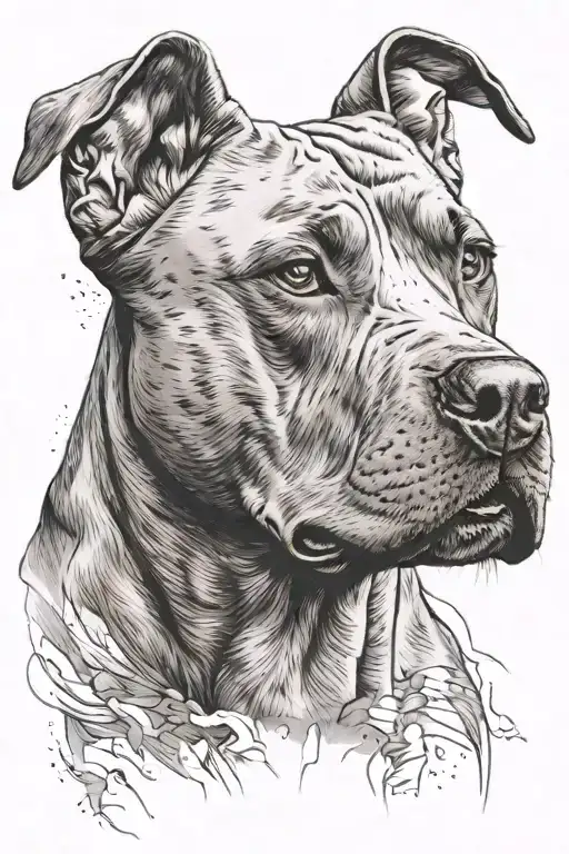 Light Pitbull Head With Simple Background