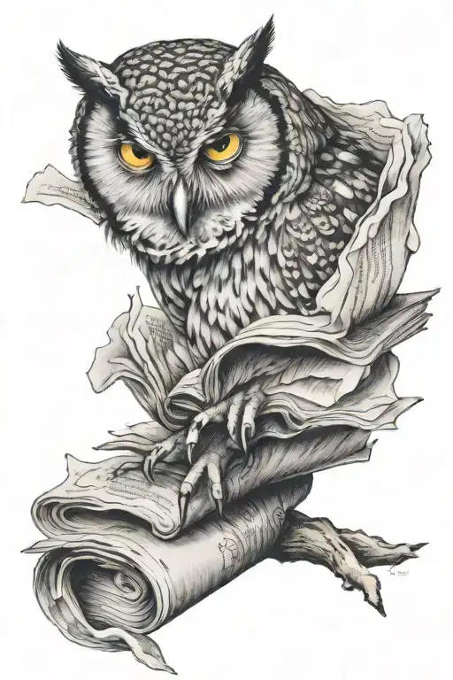 Owl Reading Book Pages