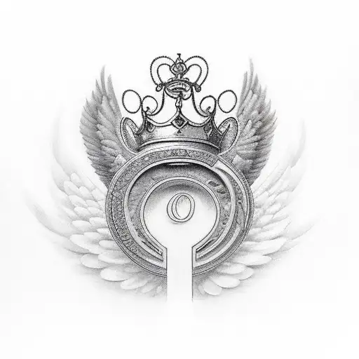 Letter A With Wings And Crown