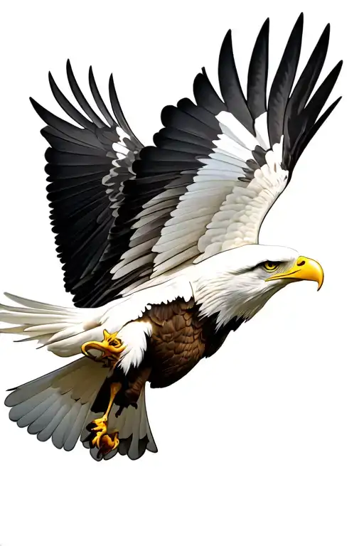 White Bald Eagle Soaring