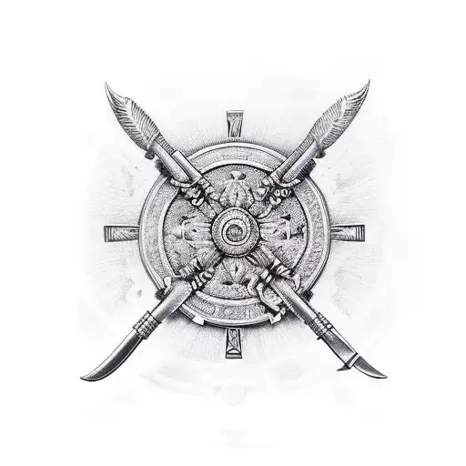 An Intricately Designed Firearm With Elements Of The Roman Empire Incorporated Into Its Engravings