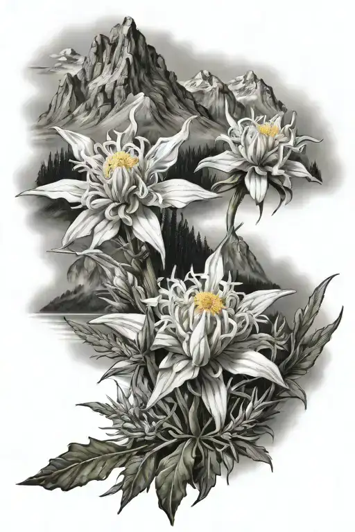 Mountains With Edelweiss