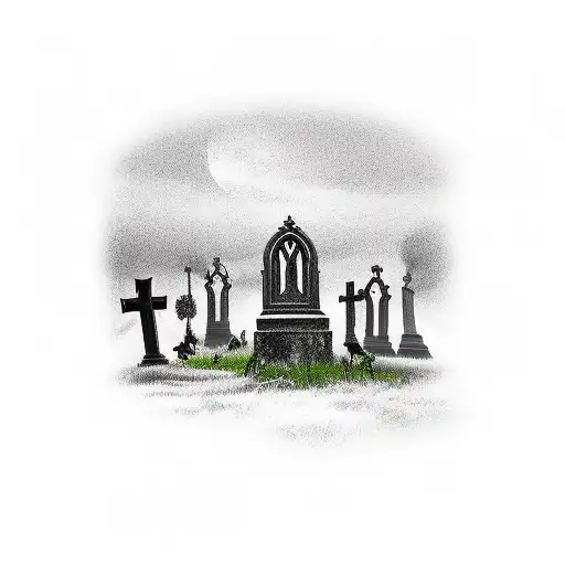 A Graveyard Scene With A Gothic Twist