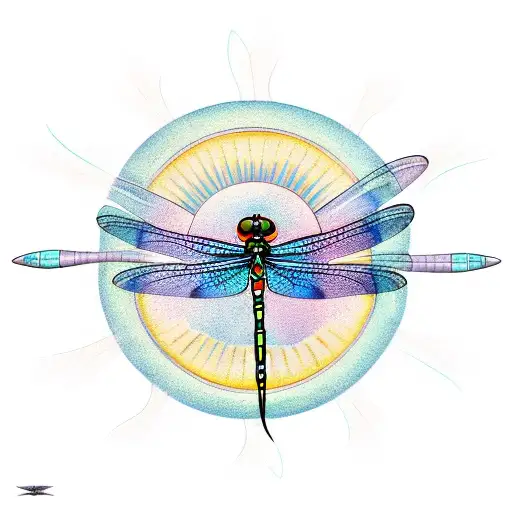 Dragonfly With Sun