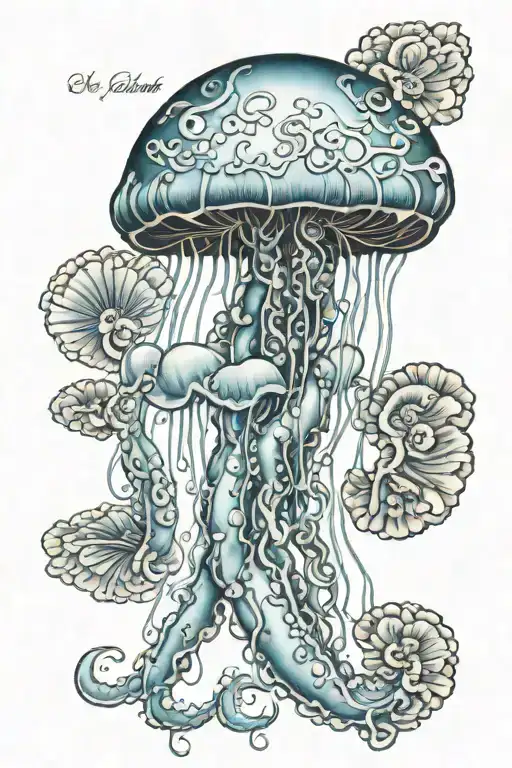 Portuguese Man O War Jellyfish With Roman Numerals