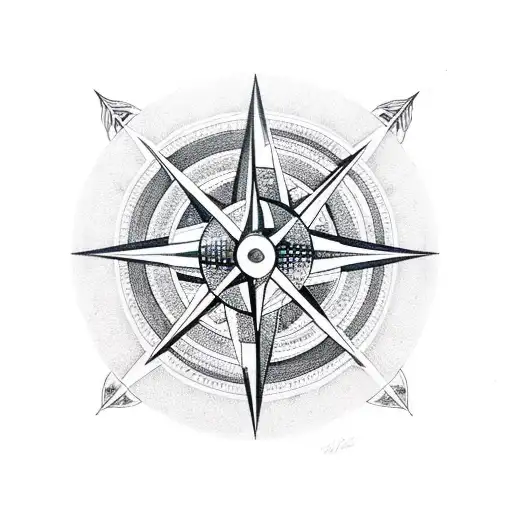 Compass With Yin Yang And Infinity