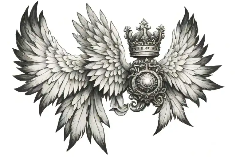 Crown And Wings Spread Wings